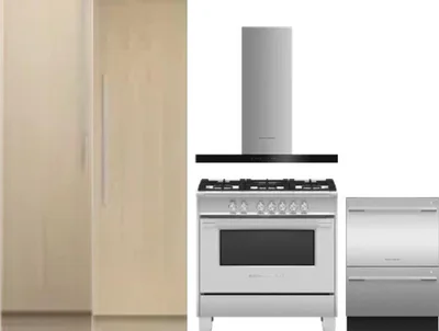 5 Piece Package Includes Refrigerator, Freezer, Range, Hood And Dishwasher